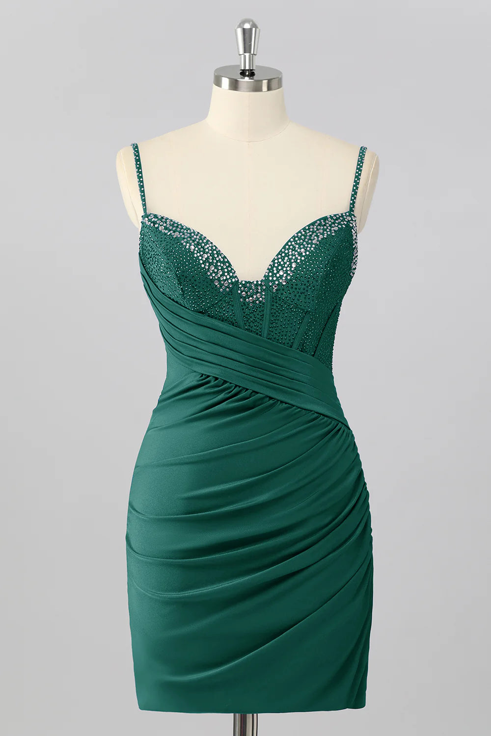 Bodycon Corset Ruched Mini Royal Blue Homecoming Dress with Beading