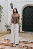 Alice Pintuck Top in Brown