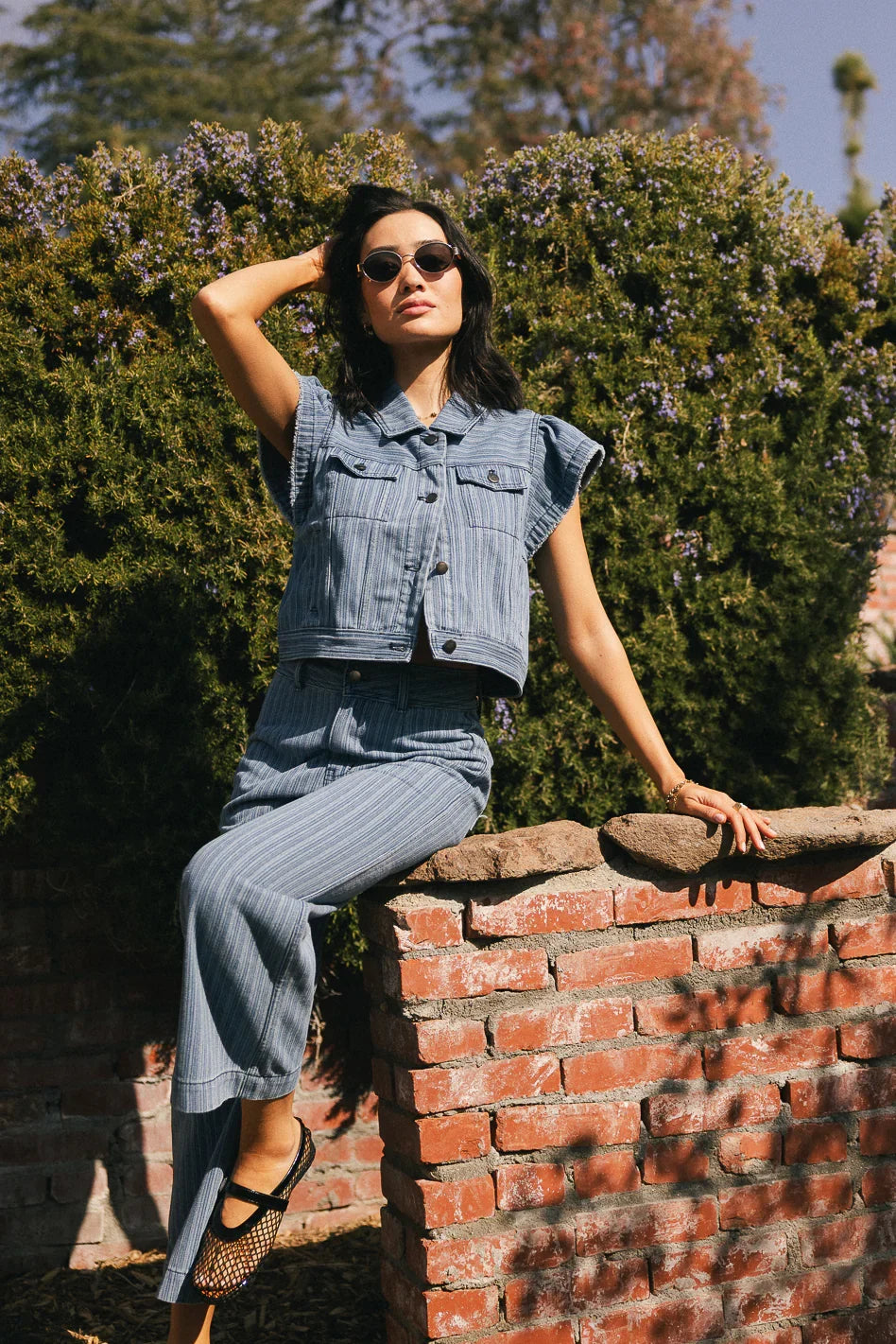 Jennie Denim Striped Wide Leg Jeans FINAL SALE