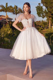 Jane Midi Dress Off White Glitter Tulle Dress