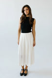 Tristan Mixed Media Midi Dress in Ivory FINAL SALE