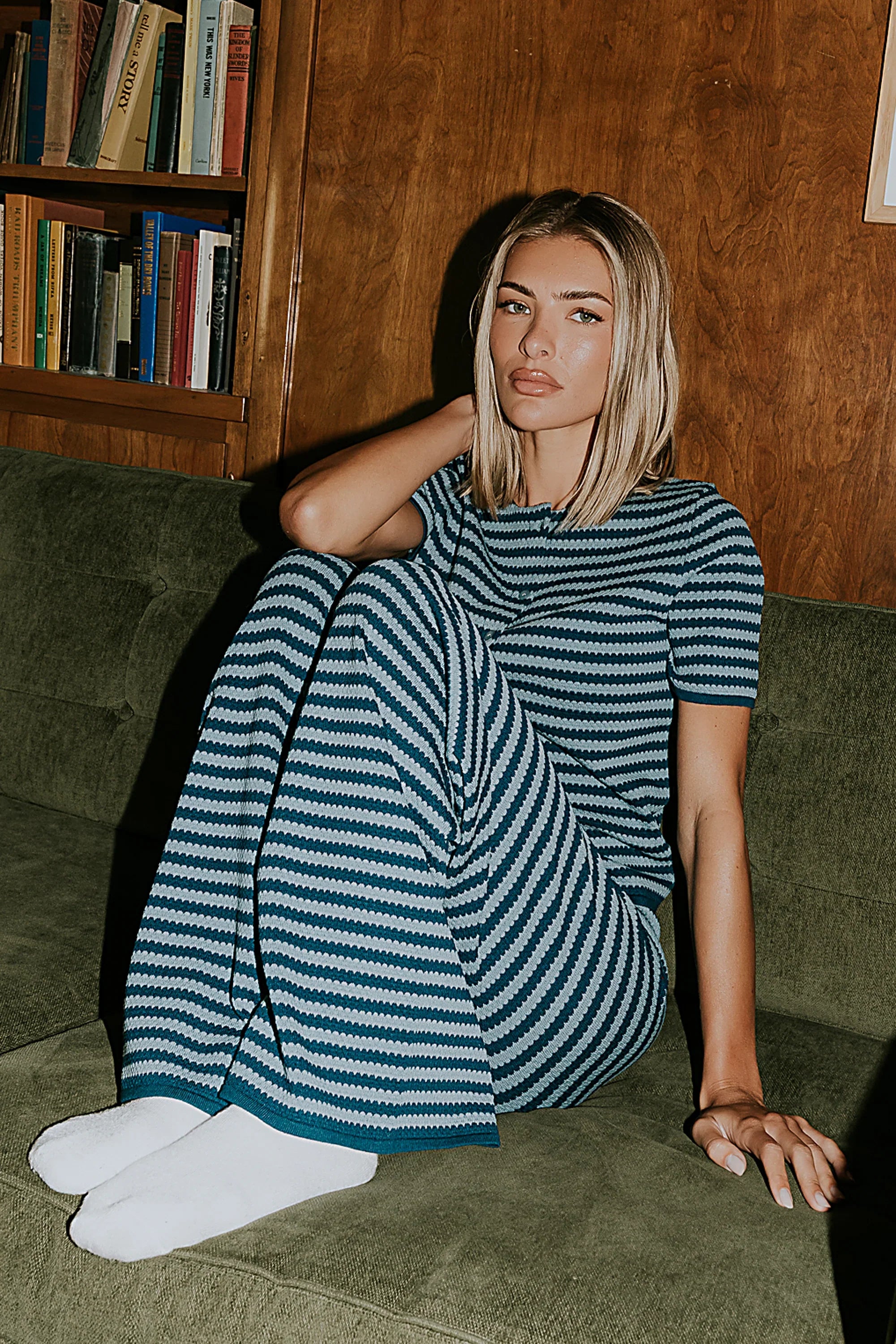 Ireland Striped Top in Blue FINAL SALE
