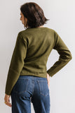 Jerzey Asymmetrical Sweater in Olive FINAL SALE