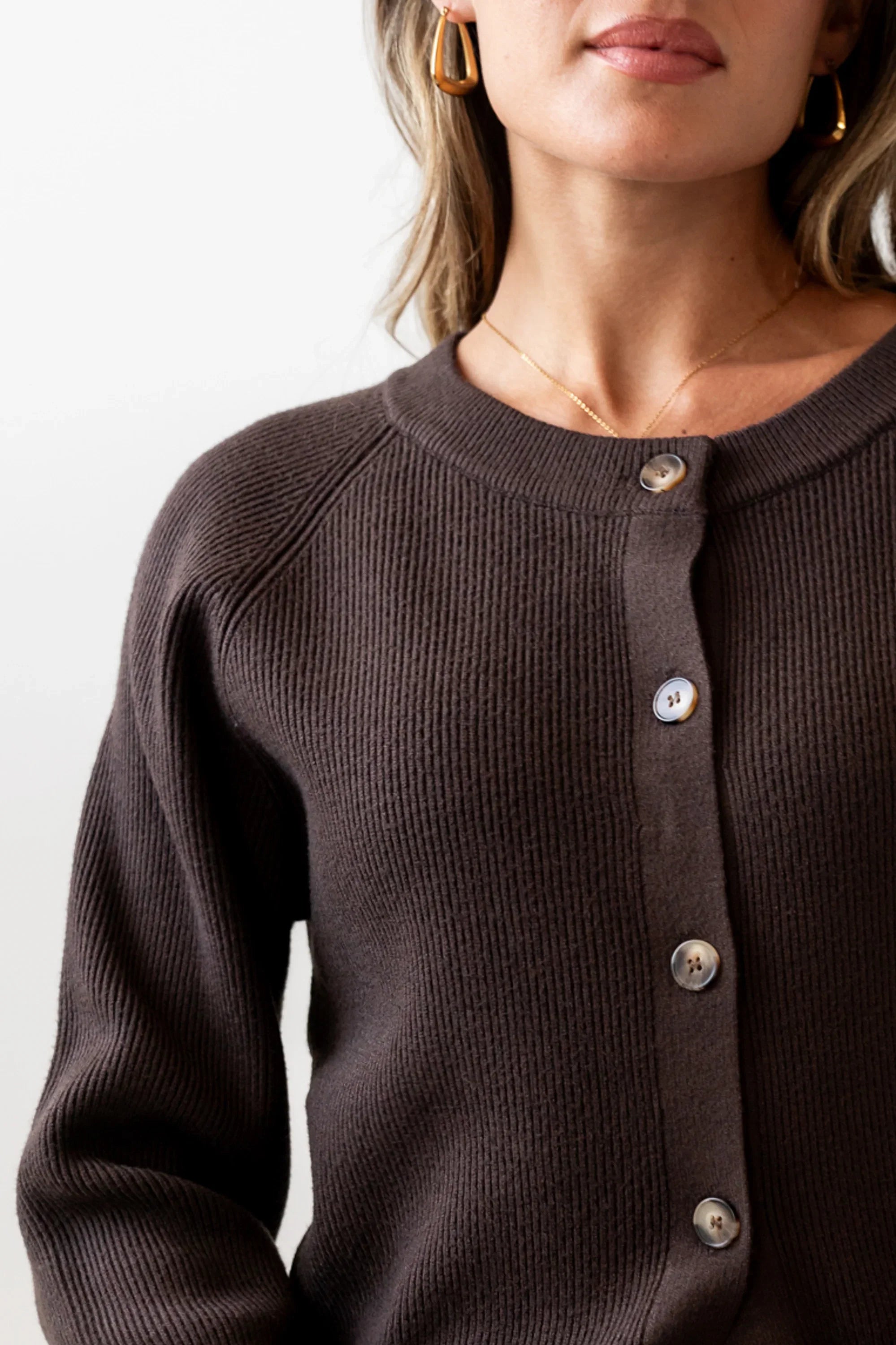 Debbie Ribbed Sweater in Brown