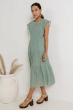 Declan Midi Dress in Sage FINAL SALE