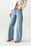 Devon Distressed Wide Leg Jeans