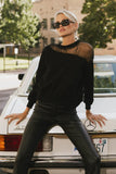 Sandry Tulle Crewneck in Black FINAL SALE