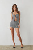 Olive Gingham Micro Mini Skort