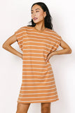 Kennedy Striped T Shirt Dress in Rust FINAL SALE