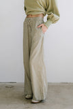 Ada Gingham Wide Leg Pants in Olive FINAL SALE