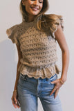 Shelly Ruffle Sweater in Natural FINAL SALE