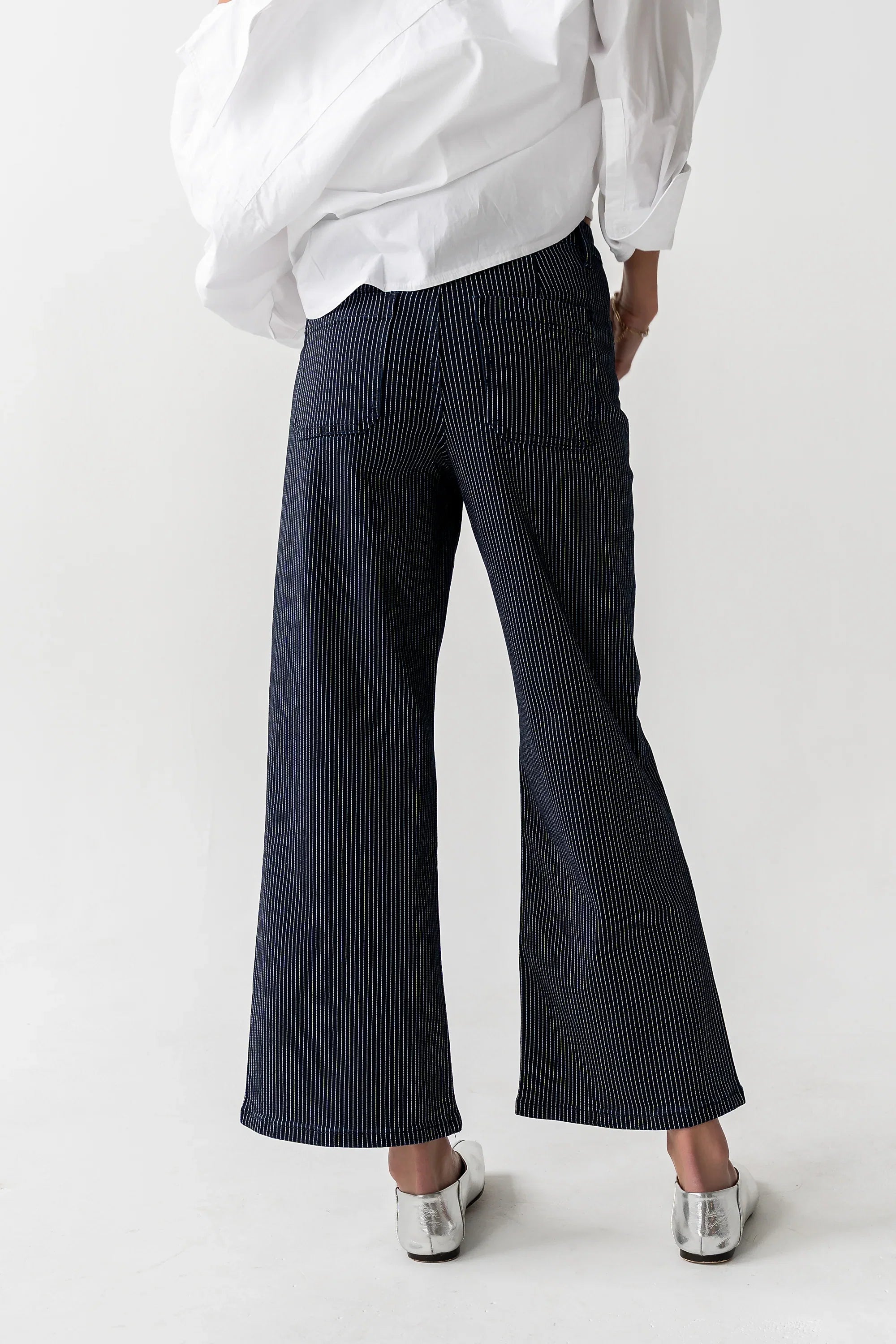 Ariana Striped Wide Leg Jeans