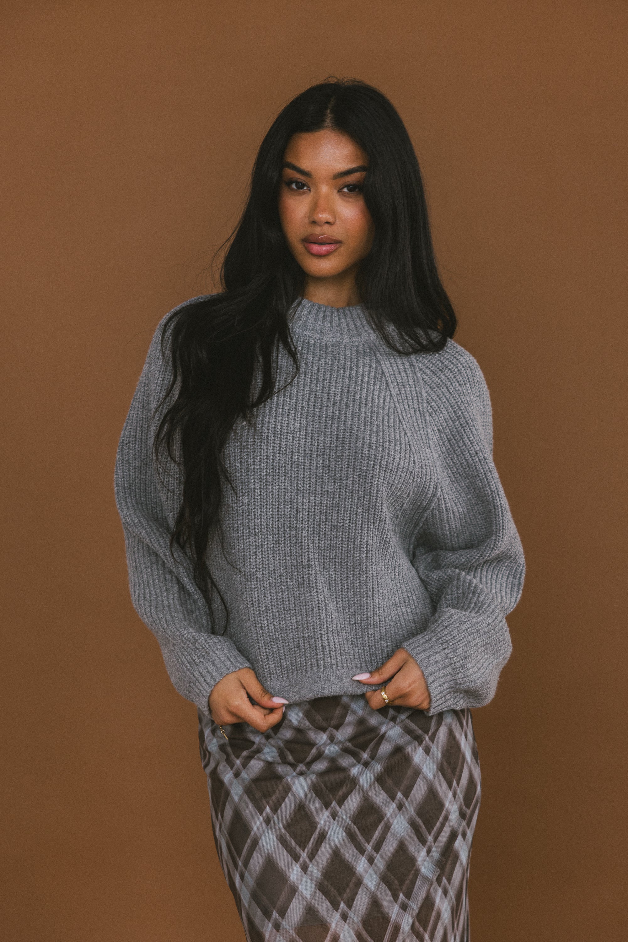 Shayla Knit Sweater in Grey FINAL SALE