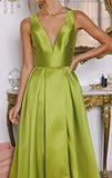 ANDERSYN GOWN MIKADO SATIN A LINE DRESS WITH POCKETS