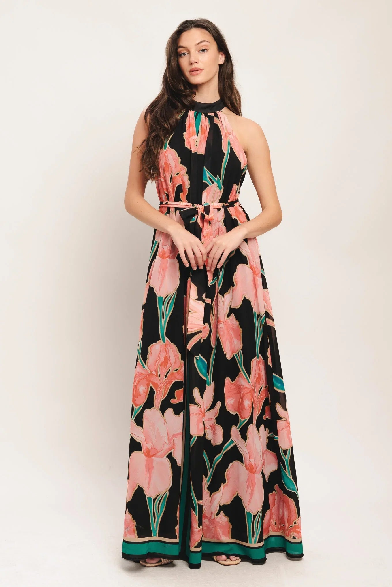 GARDEN NOIR BLACK FLORAL MAXI DRESS