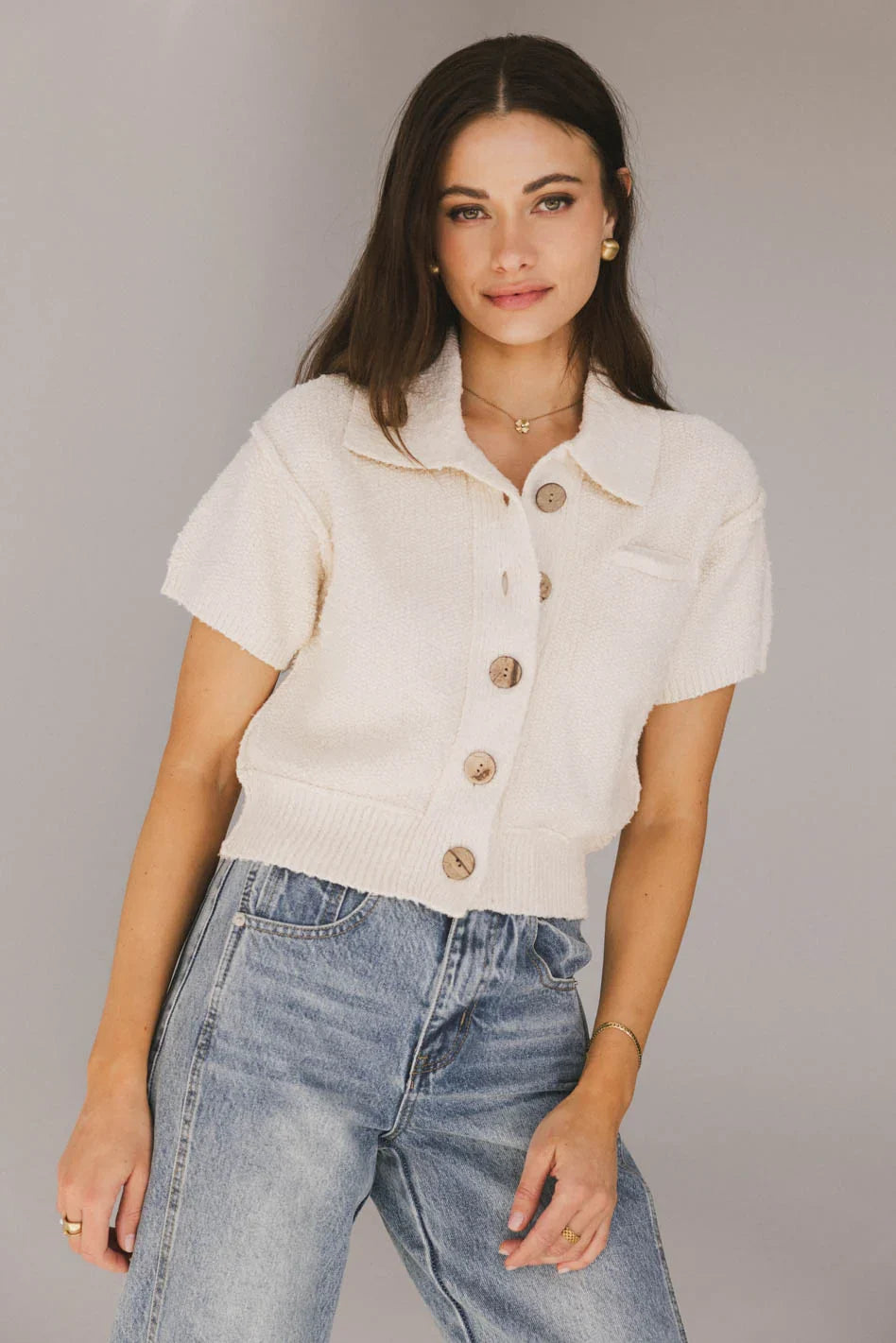 Hayes Knit Cardigan in Cream FINAL SALE