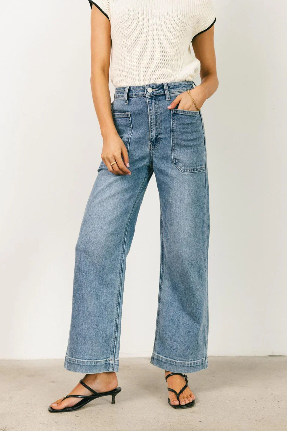 Leila Wide Leg Jeans in Medium Wash FINAL SALE