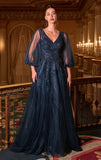 CHARITY GOWN TULLE A LINE GOWN WITH SHEER SLEEVES