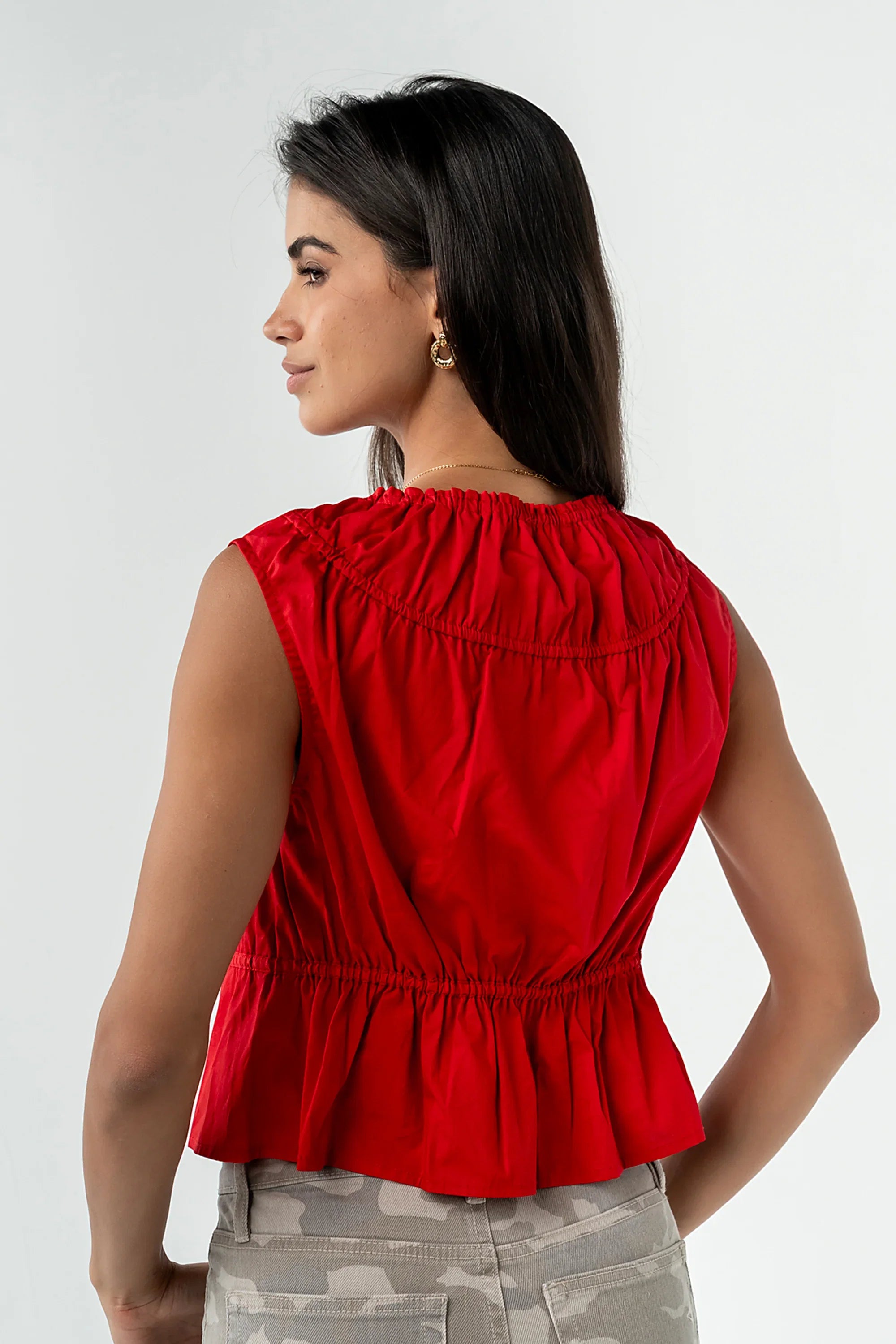Tamika Ruched Top in Red