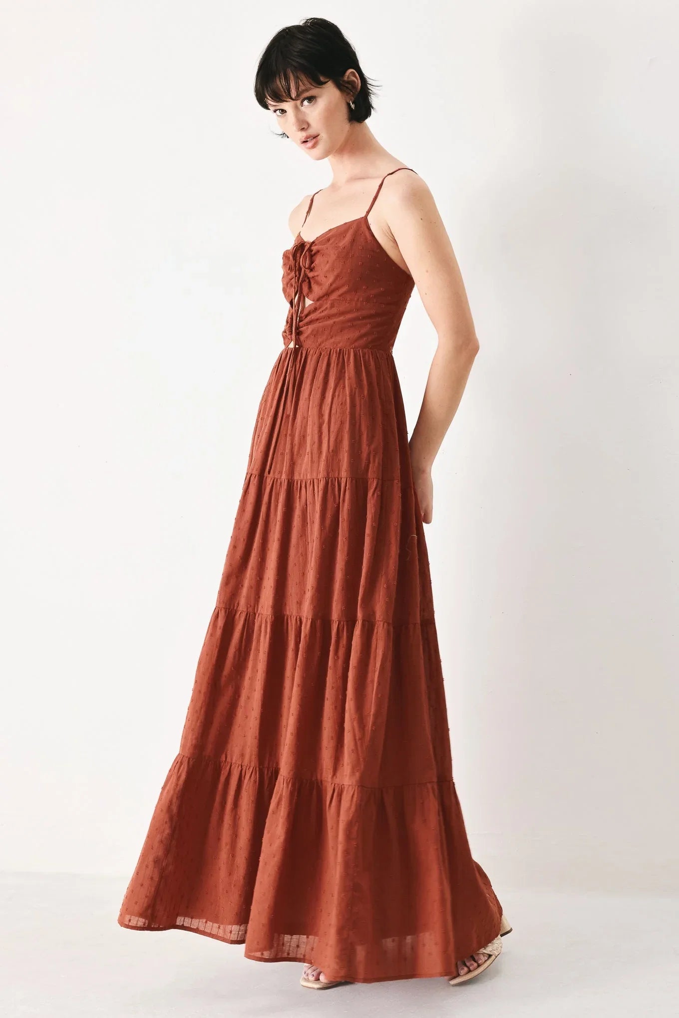 TERRACOTTA SUNSET CUT OUT MAXI DRESS