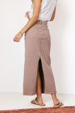 Harley denim midi skirt in mauve FINAL SALE