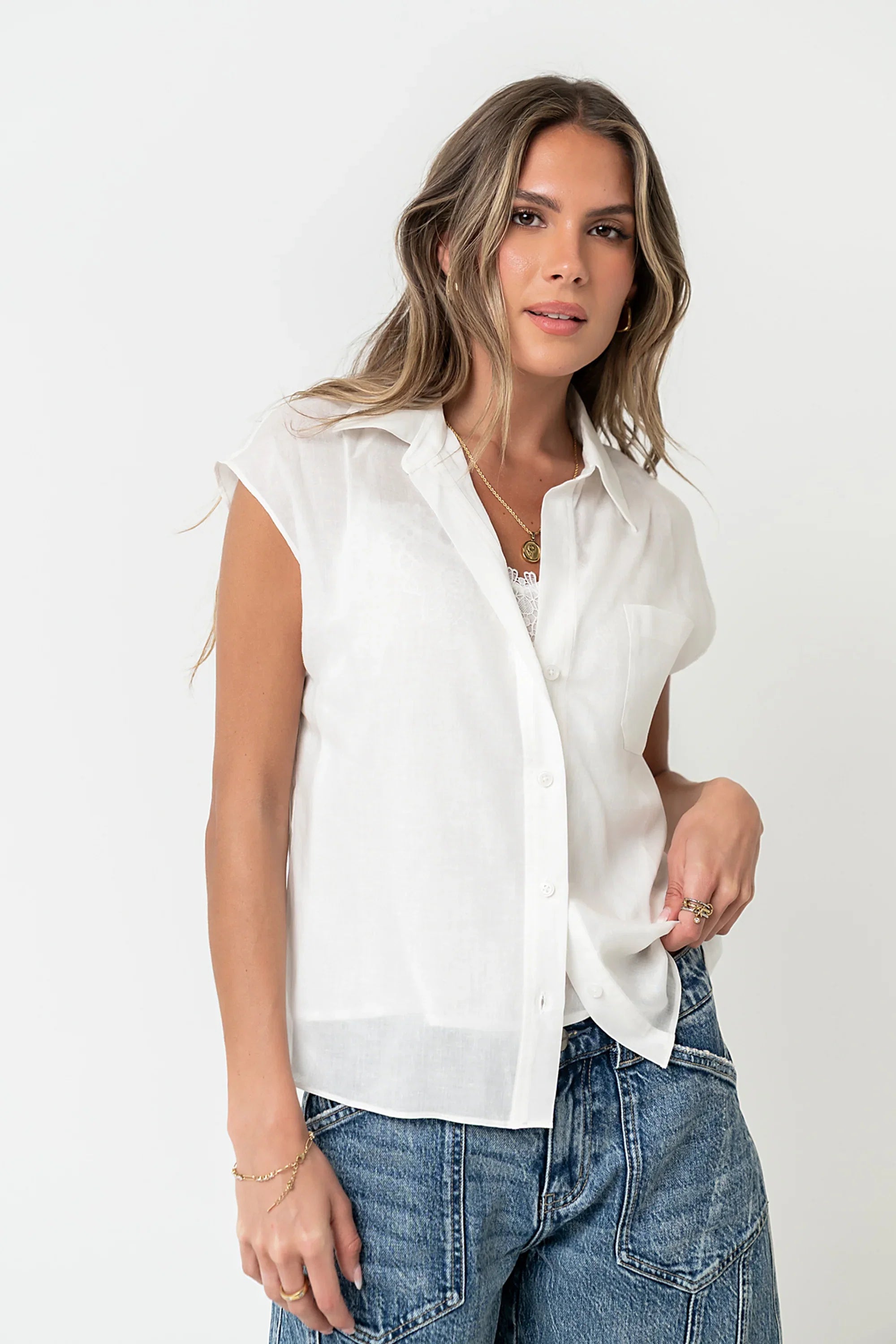 Hank Twofer Top in White
