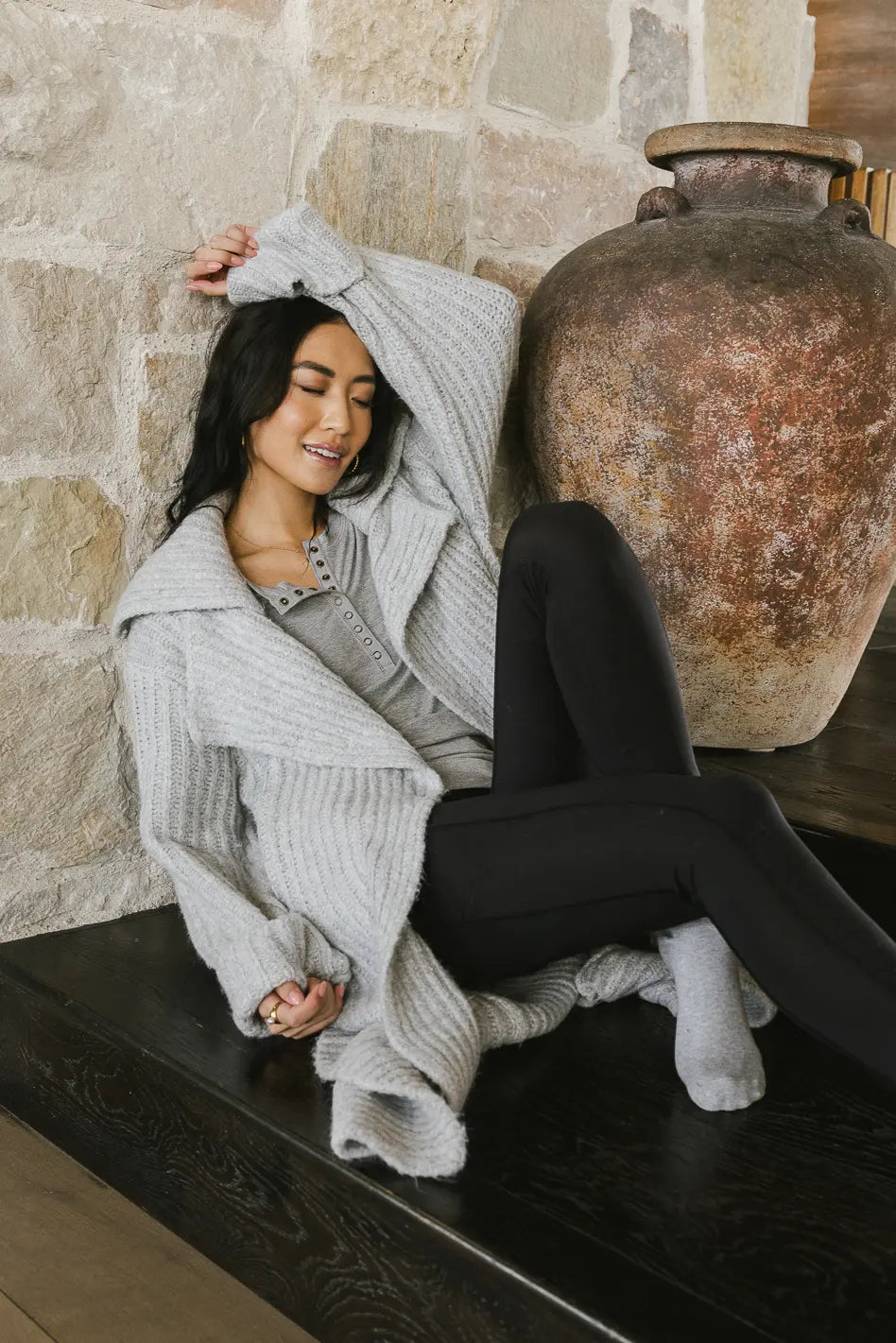 Emily Long Cardigan in Grey FINAL SALE
