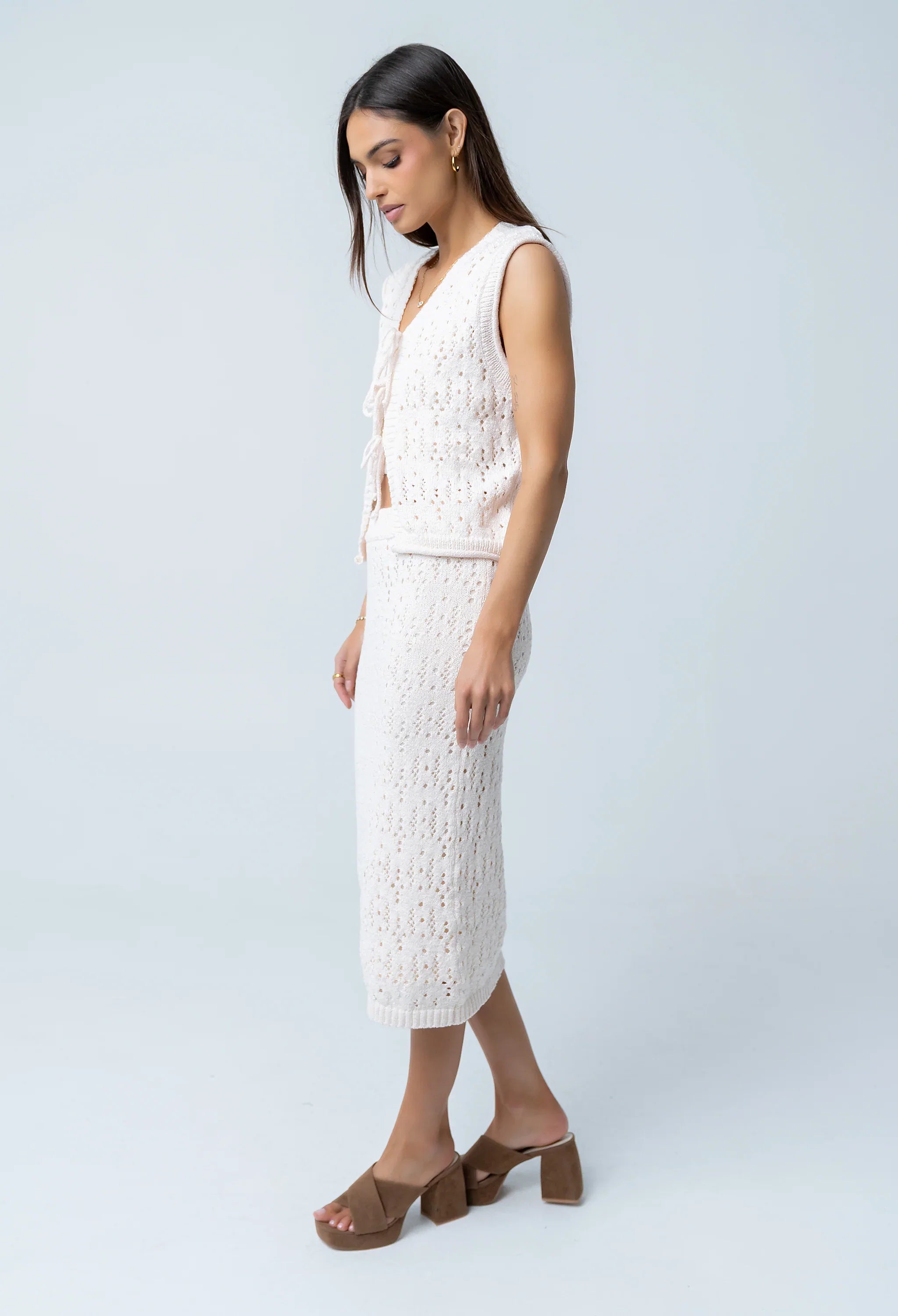 Joana Knit Vest in Ivory