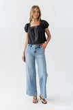 Claire Poplin Blouse in Black