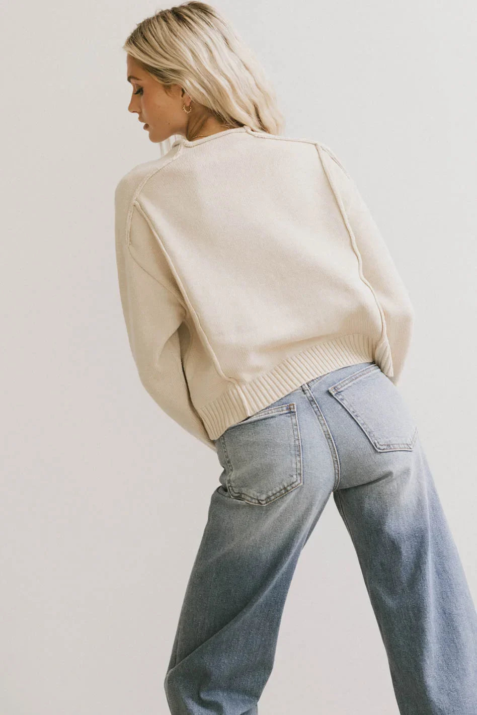 Leander Knit Sweater in Oatmeal FINAL SALE