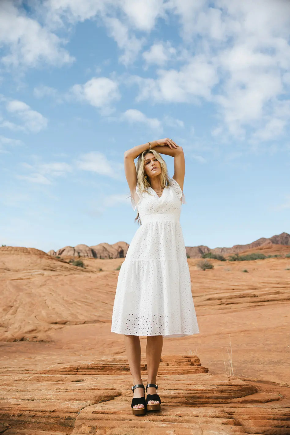 Seraphina Eyelet Midi Dress FINAL SALE