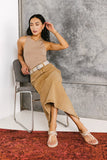 Harley Denim Midi Skirt in Mocha FINAL SALE