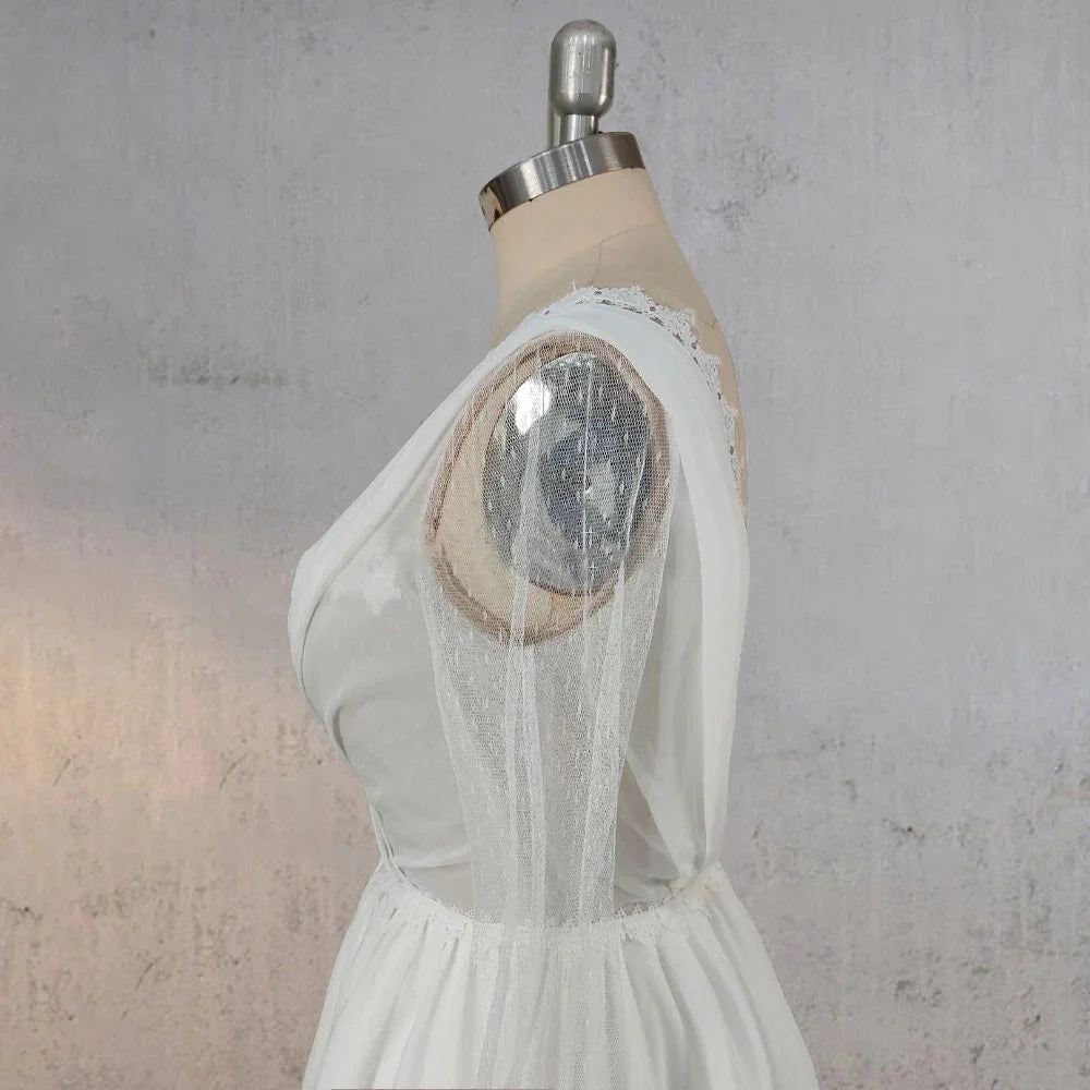 Mermaid Chiffon Long Sleeves Wedding Dress with Slit