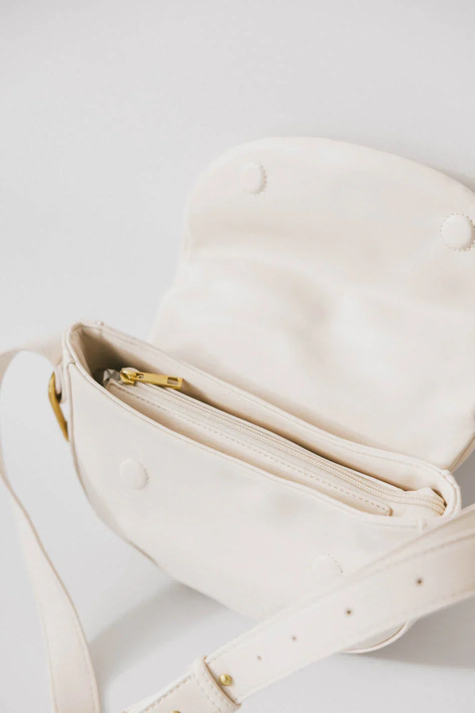 Rumble Vegan Leather Bag in Ivory FINAL SALE