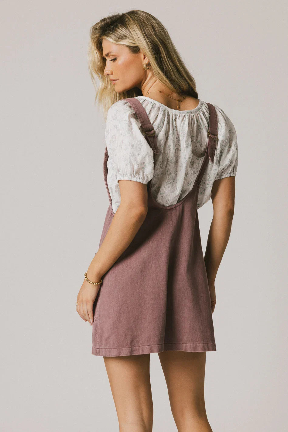 Scottie Denim Overalls in Mauve FINAL SALE