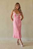 Adalyn Contrast Satin Midi Dress