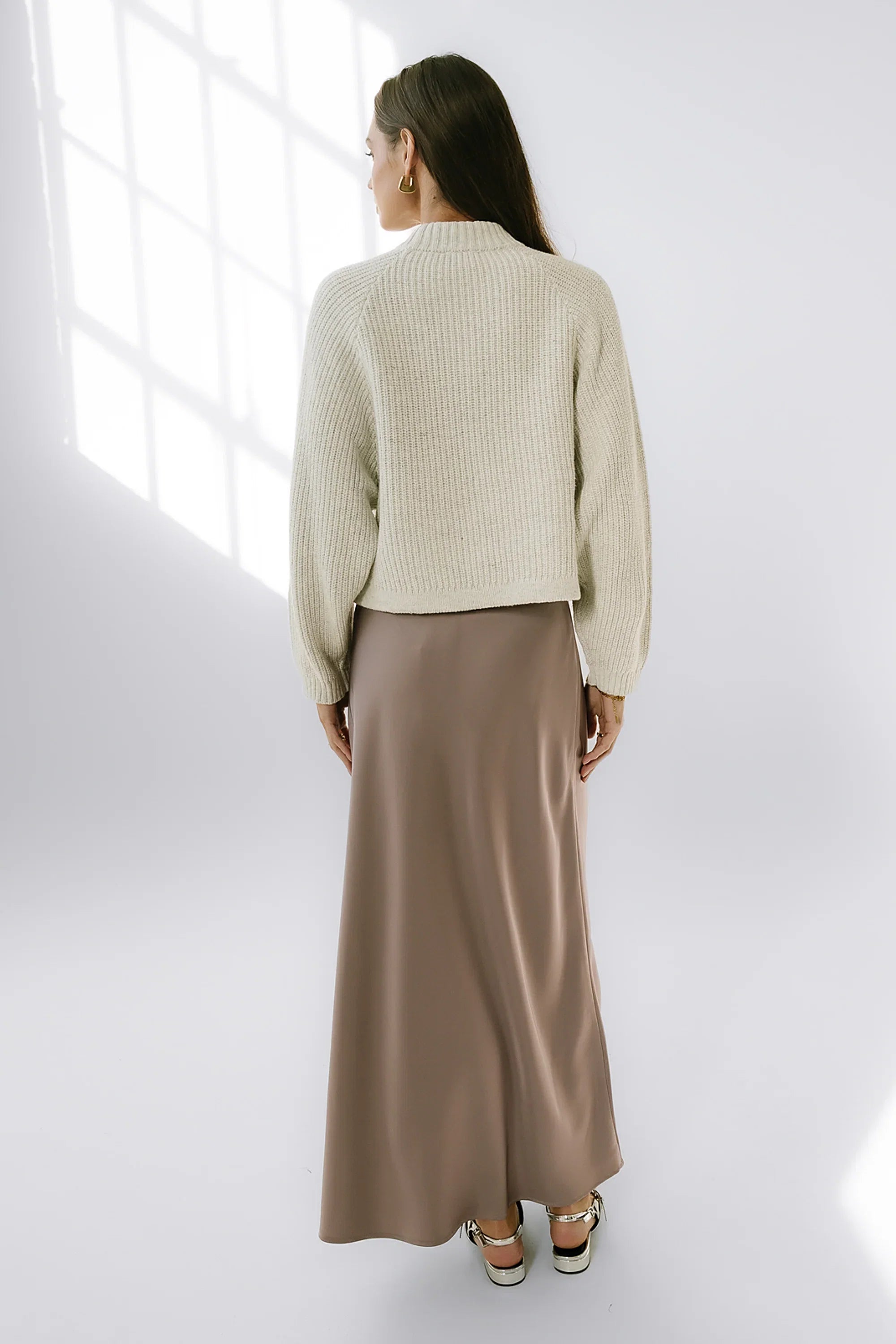 Tory Satin Maxi Skirt in Mauve FINAL SALE