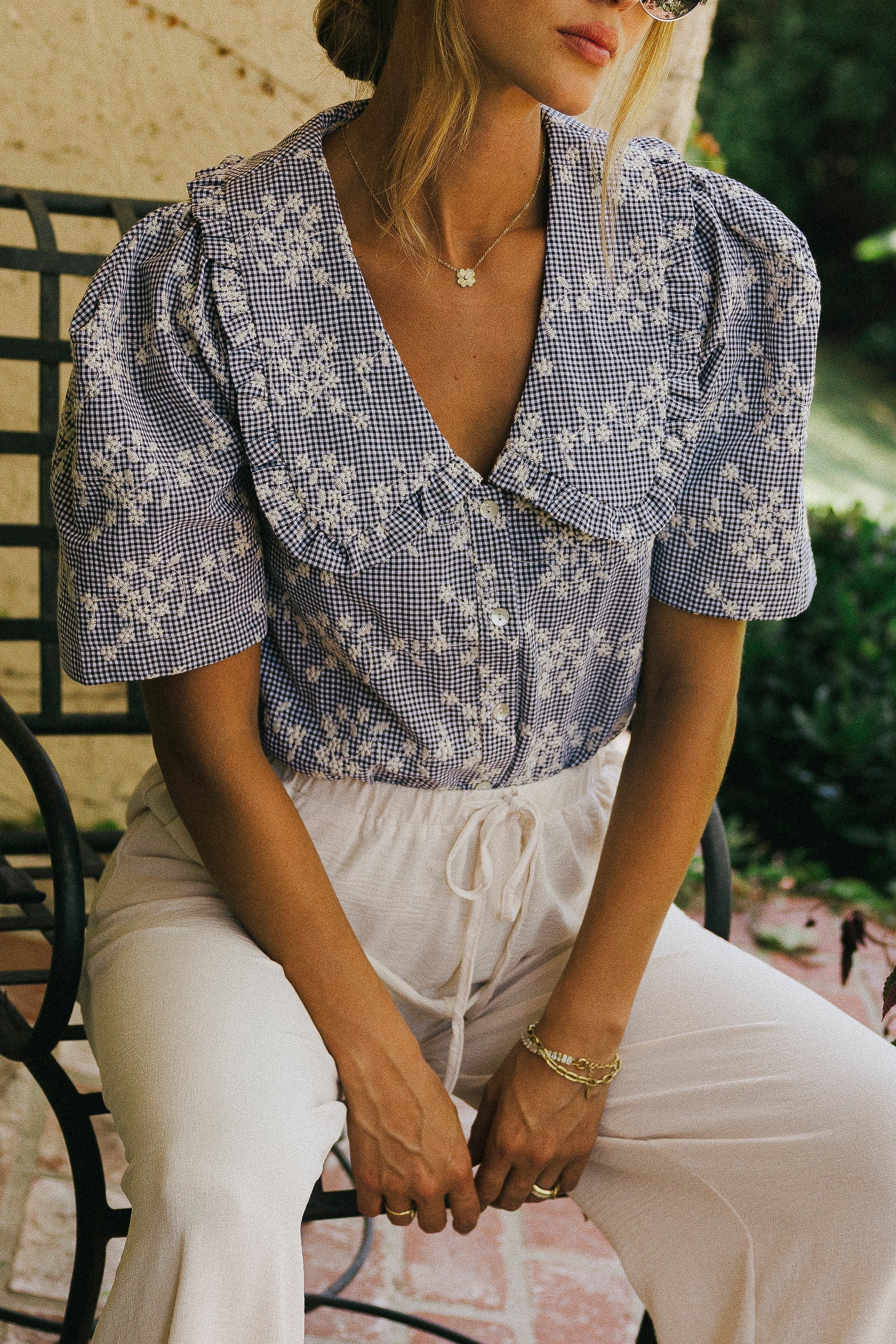Amari Gingham Blouse FINAL SALE