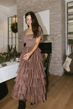 Mia Tulle Maxi Dress in Mocha FINAL SALE