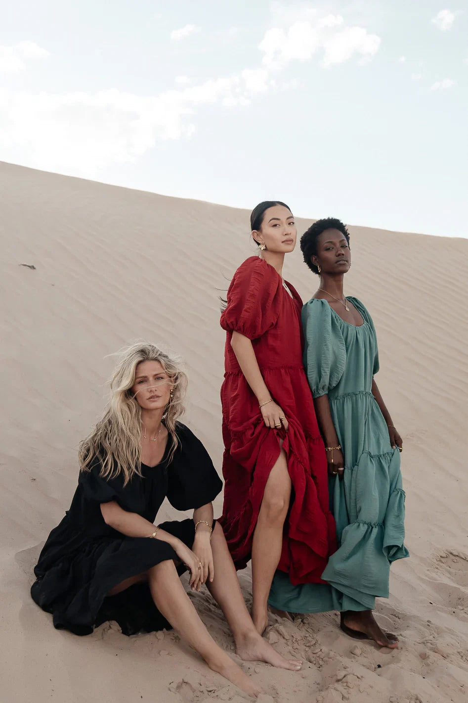 Corinne Tiered Maxi Dress in Black FINAL SALE