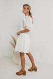 Jaime Eyelet Mini Dress in White FINAL SALE