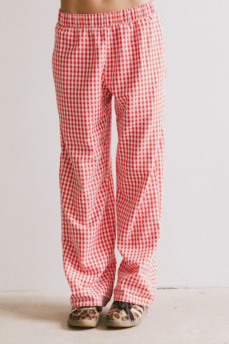 Romero Gingham Pants in Red FINAL SALE