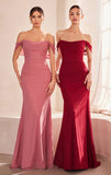 Faye Gown Chiffon Off the Shoulder Fitted Dress