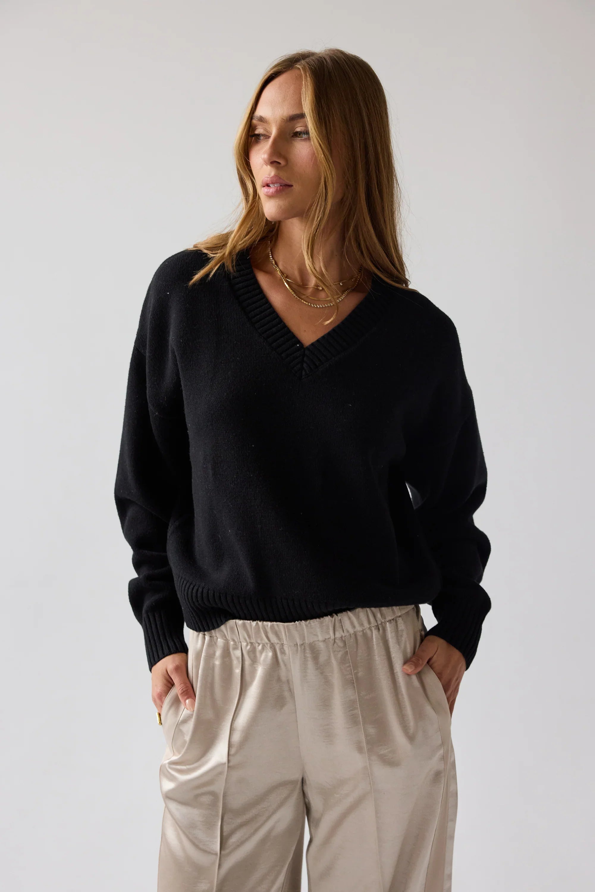Adella Knit Sweater in Black FINAL SALE