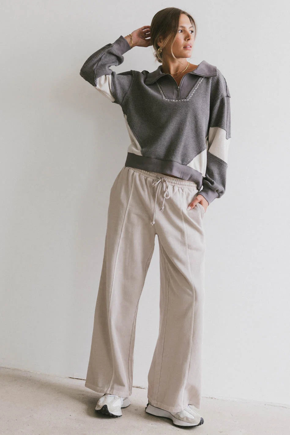 Harbor Knit Quarter Zip in Charcoal FINAL SALE