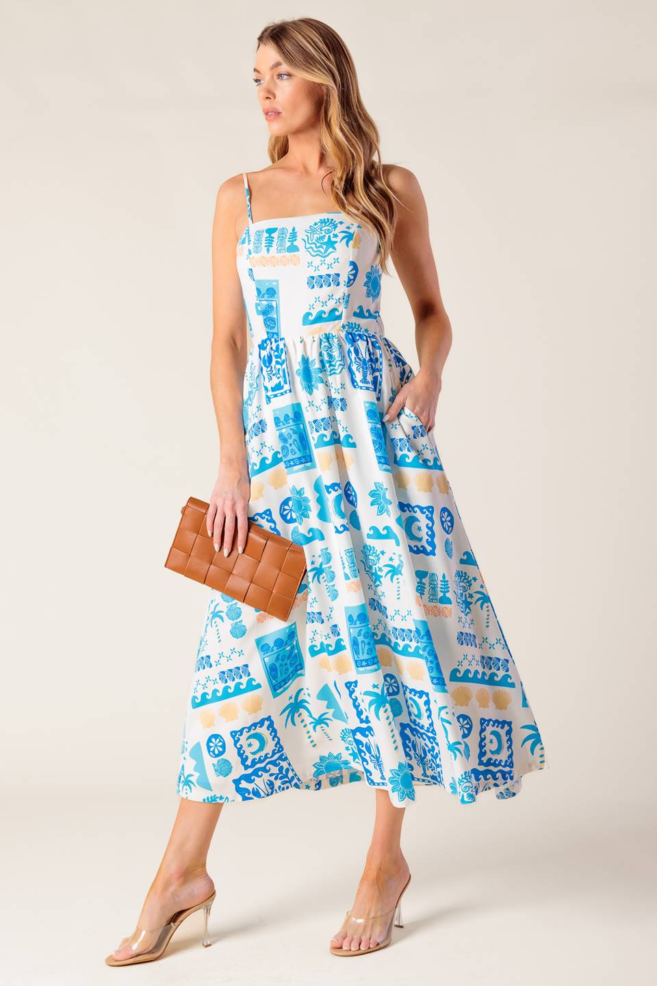 WANDER LUST MIDI DRESS BLUE