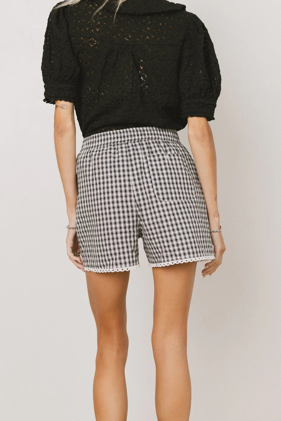 Sofia Gingham Shorts in Navy FINAL SALE