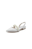 Pearl Strap Slingback Sequin Pointed Toe Flats