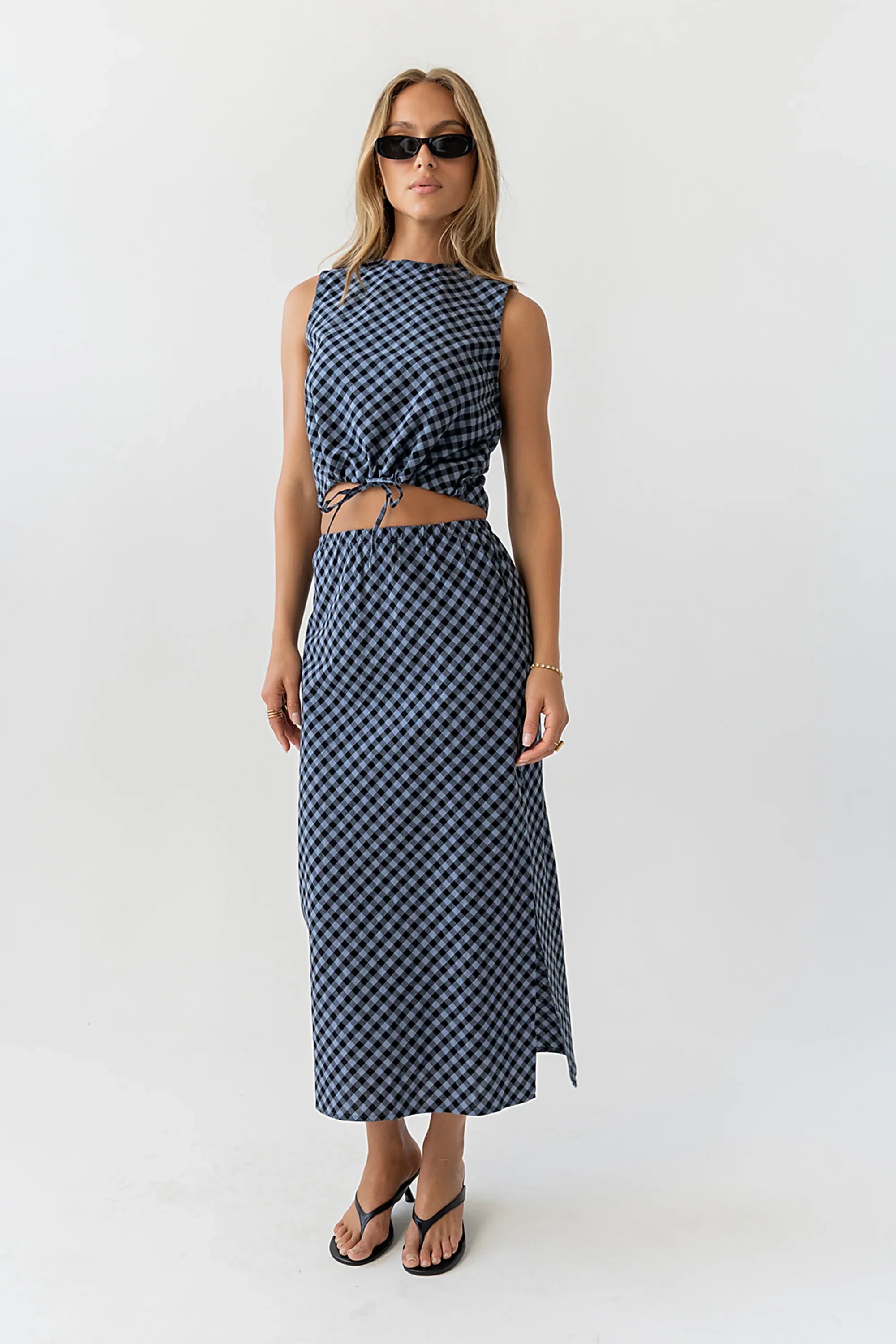 Baylor Plaid Midi Skirt