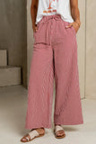 Ada Gingham Wide Leg Pants in Red FINAL SALE